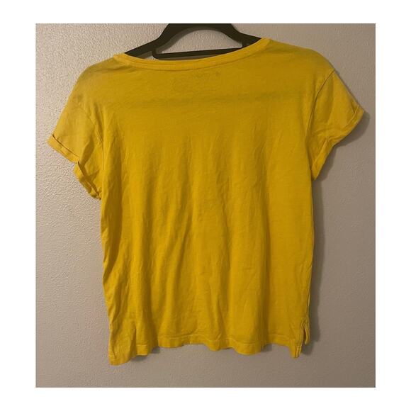 Hang Ten "Free Spirit" Graphic T-Shirt Yellow Small, Cotton, Feet, Metallic - Picture 2 of 5